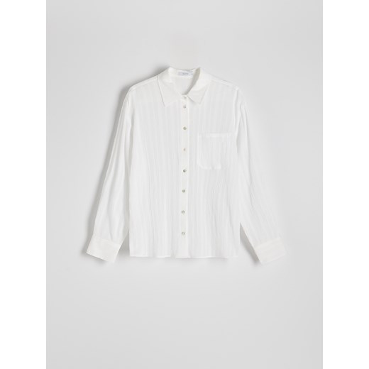 Reserved - Koszula oversize z bawełny - złamana biel Reserved S Reserved