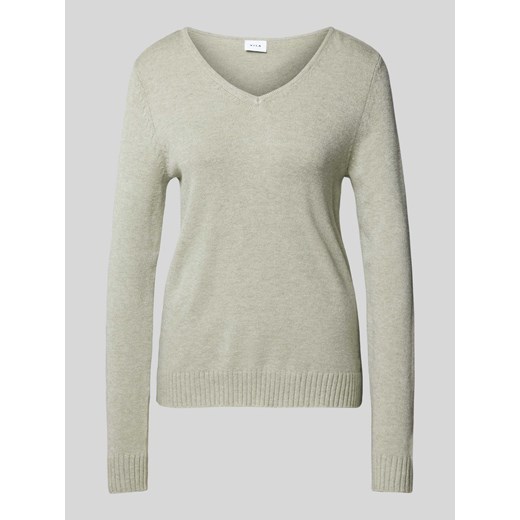 Sweter z dzianiny z dekoltem w serek model ‘Viril’ ze sklepu Peek&Cloppenburg  w kategorii Swetry damskie - zdjęcie 173984270