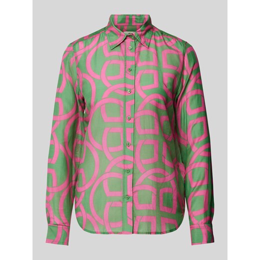 Bluzka koszulowa o kroju regular fit z mankietami ze sklepu Peek&Cloppenburg  w kategorii Koszule damskie - zdjęcie 173984342