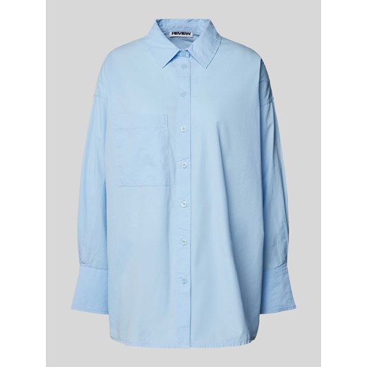 Bluzka koszulowa o kroju oversized z kieszenią na piersi ze sklepu Peek&Cloppenburg  w kategorii Koszule damskie - zdjęcie 173984700