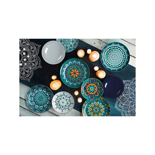 Trendy Kitchen by EXCÉLSA 18-częściowy zestaw talerzy w kolorze niebieskim Trendy Kitchen By Excélsa onesize okazja Limango Polska