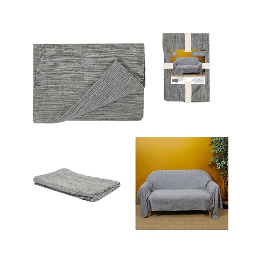THE HOME DECO FACTORY Koc w kolorze antracytowym - 250 x 170 cm ze sklepu Limango Polska w kategorii Tekstylia - zdjęcie 173987133
