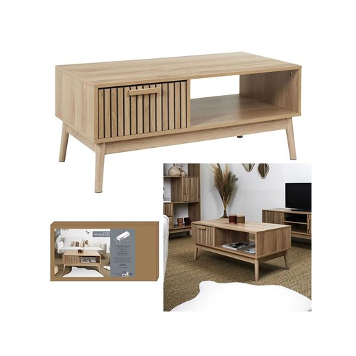 THE HOME DECO FACTORY Ława &quot;Klaus&quot; w kolorze jasnobrązowym - 100 x 43 The Home Deco Factory onesize okazyjna cena Limango Polska