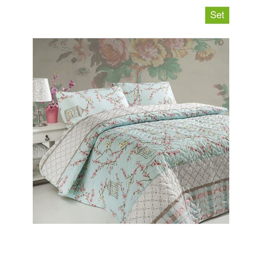 Elizabed 3-częściowy zestaw &quot;Birdcage&quot; w kolorze turkusowo-różowym ze sklepu Limango Polska w kategorii Pościele - zdjęcie 173987392
