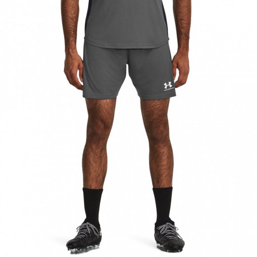 Męskie spodenki treningowe Under Armour UA M\'s Challenger Knit Short - szare ze sklepu Sportstylestory.com w kategorii Spodenki męskie - zdjęcie 173995944