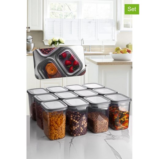 Violeta Home Pojemniki (12 szt.) w kolorze szarym - 2 l ze sklepu Limango Polska w kategorii Pojemniki kuchenne - zdjęcie 173996260