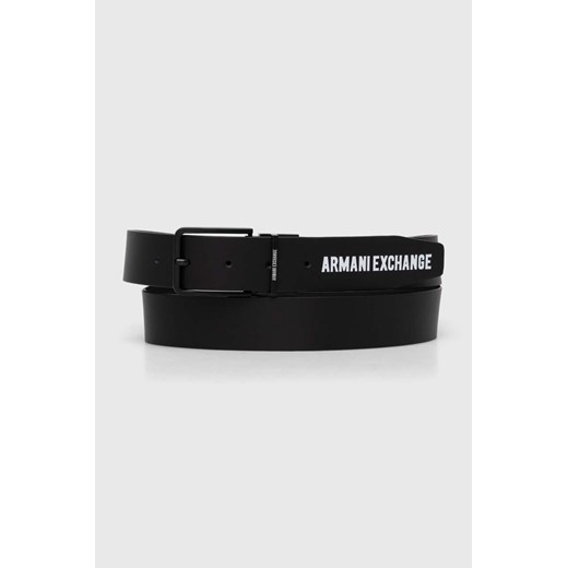 Armani Exchange pasek skórzany dwustronny męski kolor czarny 951394 4R850 ze sklepu ANSWEAR.com w kategorii Paski męskie - zdjęcie 173998232