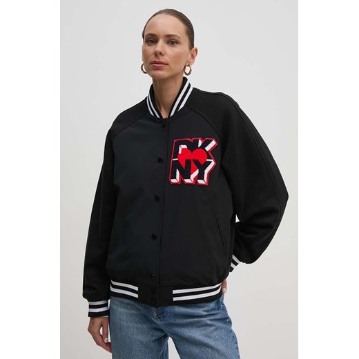 Dkny kurtka bomber damski kolor czarny przejściowa oversize D2E4A109 ze sklepu ANSWEAR.com w kategorii Kurtki damskie - zdjęcie 173998303
