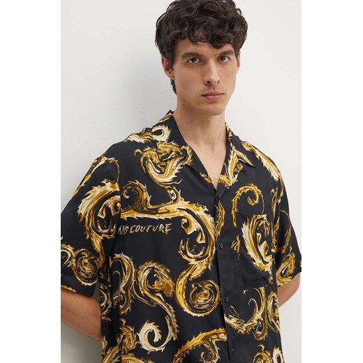 Versace Jeans Couture koszula męska kolor czarny regular 77GAL2B0 NS508 ze sklepu ANSWEAR.com w kategorii Koszule męskie - zdjęcie 173998381