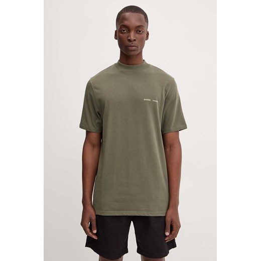 Samsoe Samsoe t-shirt bawełniany męski kolor zielony z nadrukiem ze sklepu ANSWEAR.com w kategorii T-shirty męskie - zdjęcie 173998954