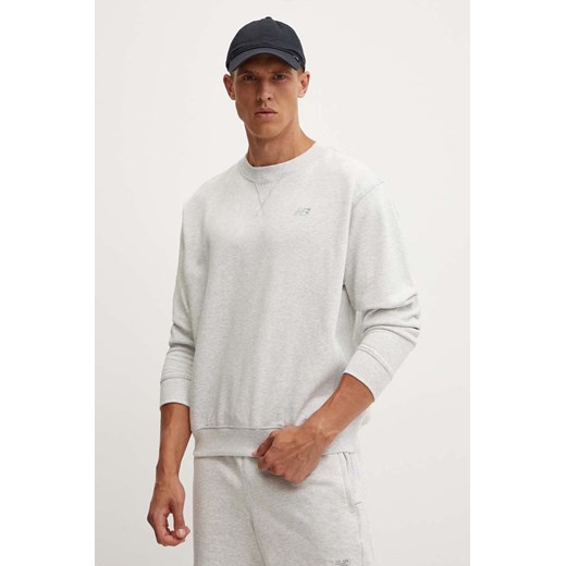 New Balance bluza bawełniana MT41506AHH męska kolor szary melanżowa ze sklepu ANSWEAR.com w kategorii Bluzy męskie - zdjęcie 173998994