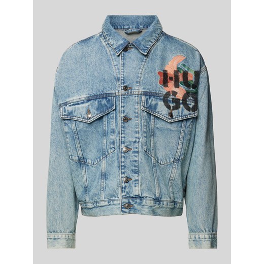 Kurtka jeansowa z nadrukiem z logo ze sklepu Peek&Cloppenburg  w kategorii Kurtki męskie - zdjęcie 173999383