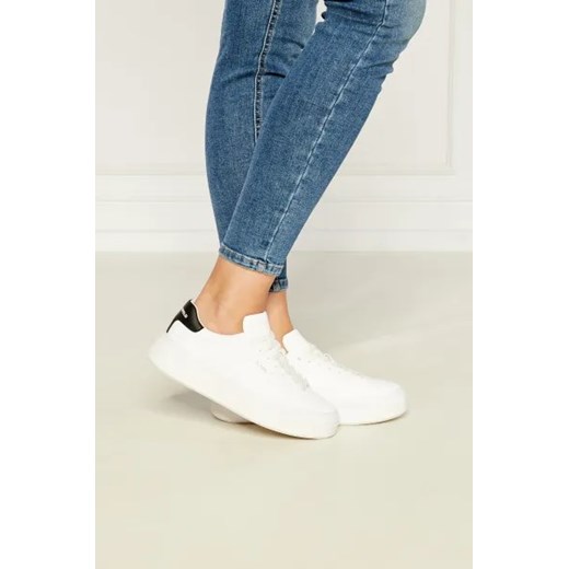 Buty sportowe damskie Karl Lagerfeld sneakersy na wiosnę białe z tworzywa sztucznego sznurowane