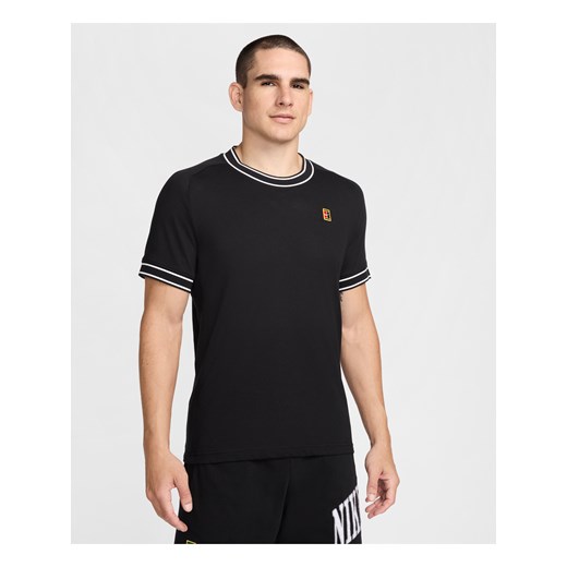 Męska koszulka z krótkim rękawem do tenisa NikeCourt Heritage - Czerń ze sklepu Nike poland w kategorii T-shirty męskie - zdjęcie 174000851