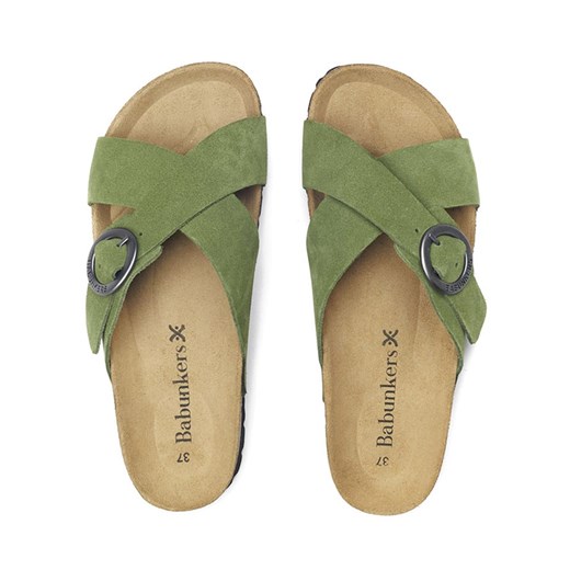 Klapki damskie Babunkers Family zielone casual