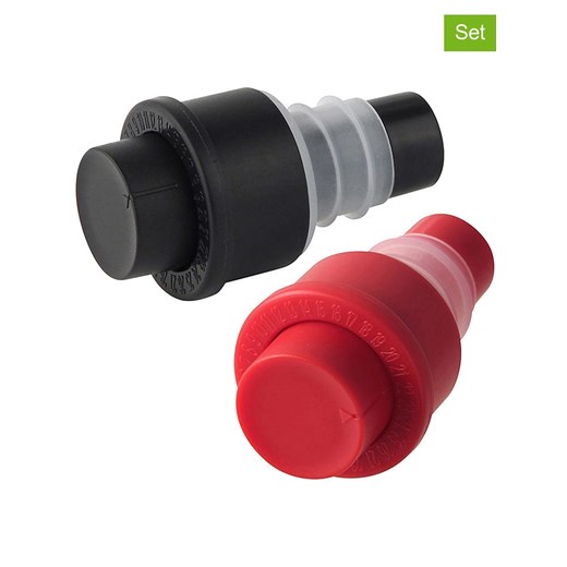 Fackelmann Próżniowe zakrętki (2 szt.) w kolorze czarnym i czerwonym do wina ze sklepu Limango Polska w kategorii Naczynia - zdjęcie 174002953