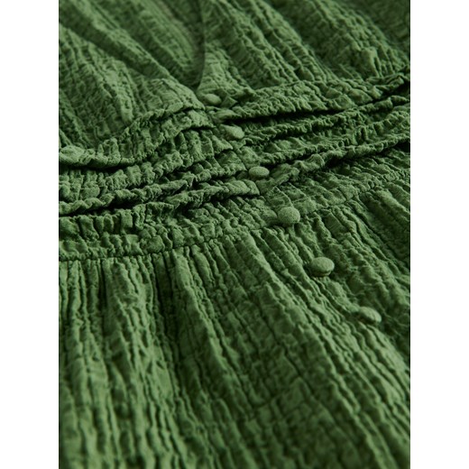 Sukienka Reserved w serek rozkloszowana mini casualowa z elastanu 