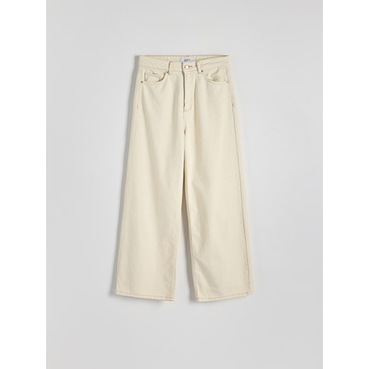 Reserved - Jeansy wide leg - kremowy Reserved 40 Reserved