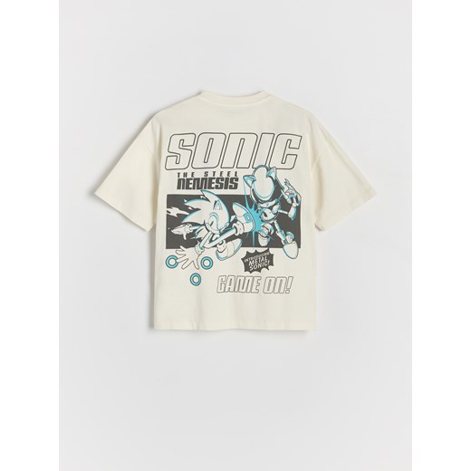 Reserved - T-shirt oversize Sonic - złamana biel Reserved 146/152 (10-11 lat) Reserved