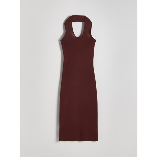 Reserved - Sukienka midi z wiskozą - brązowy Reserved S Reserved