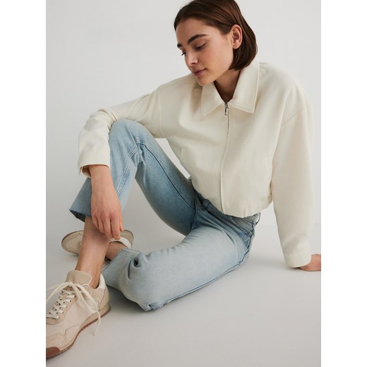 Reserved - Sneakersy ze skórzanymi wstawkami - złamana biel Reserved 37 okazja Reserved