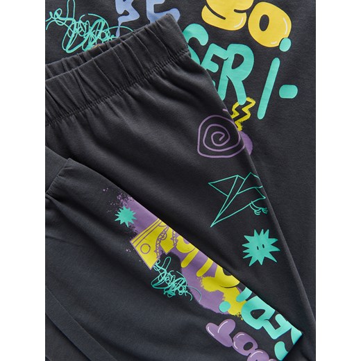 Reserved - Dwuczęściowa piżama z nadrukiem - ciemnoszary Reserved 86/92 (1 Reserved