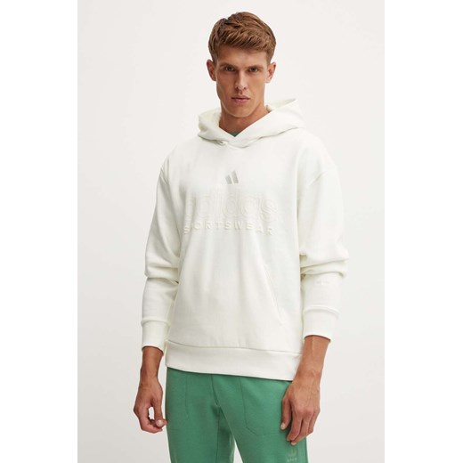 adidas bluza All SZN męska kolor biały z kapturem z nadrukiem IY6594 ze sklepu ANSWEAR.com w kategorii Bluzy męskie - zdjęcie 174008334