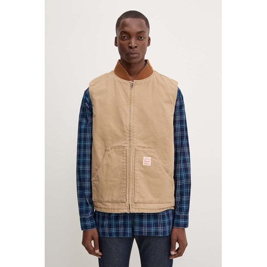 Levi&apos;s bezrękawnik bawełniany kolor beżowy przejściowy A8580 ze sklepu ANSWEAR.com w kategorii Kamizelki męskie - zdjęcie 174008494