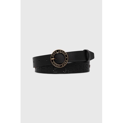 Pepe Jeans pasek skórzany MARLOWE BELT damski kolor czarny PL020850 ze sklepu ANSWEAR.com w kategorii Paski damskie - zdjęcie 174008790