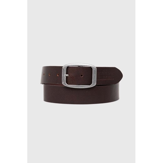 Pepe Jeans pasek skórzany WADE BELT męski kolor brązowy PM021025 ze sklepu ANSWEAR.com w kategorii Paski męskie - zdjęcie 174008792