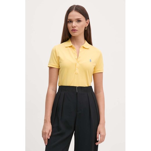 Polo Ralph Lauren polo damski kolor żółty ze sklepu ANSWEAR.com w kategorii Bluzki damskie - zdjęcie 174009001