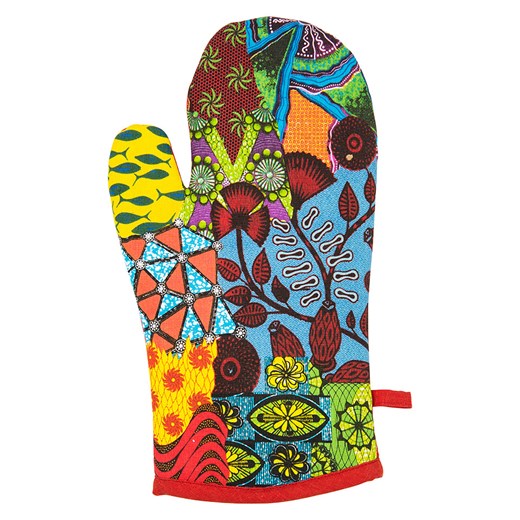 Trendy Kitchen by EXCÉLSA Rękawica kuchenna w kolorze czerwonym ze wzorem - 32 x 18 cm ze sklepu Limango Polska w kategorii Rękawiczki dziecięce - zdjęcie 174010220