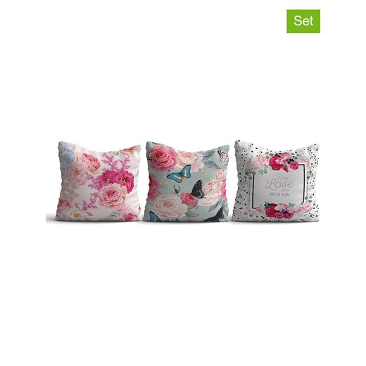 ABERTO DESIGN Poduszki (3 szt.) w kolorze miętowo-białym - 43 x 43 cm ze sklepu Limango Polska w kategorii Poduszki dekoracyjne - zdjęcie 174010902
