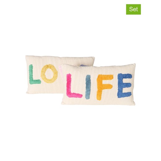 Boltze Poduszki (2 szt.) &quot;Love Life&quot; w kolorze kremowym ze wzorem - 30 x 50 cm ze sklepu Limango Polska w kategorii Poduszki dekoracyjne - zdjęcie 174011771
