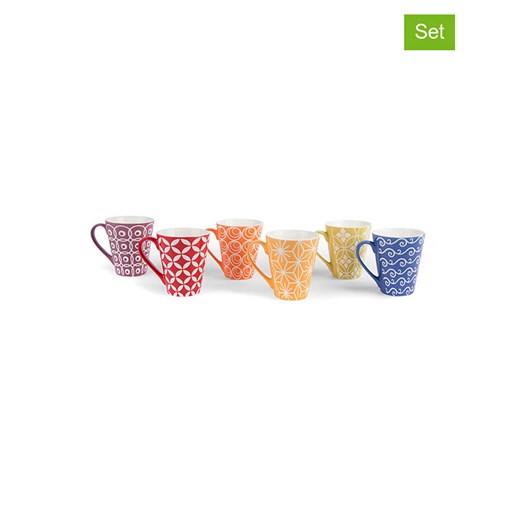Trendy Kitchen by EXCÉLSA Kubki (6 szt.) &quot;Etnika&quot; ze wzorem do kawy - 275 ml ze sklepu Limango Polska w kategorii Dzbanki i zaparzacze - zdjęcie 174012014