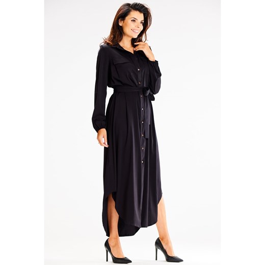 Sukienka AWAMA z kołnierzykiem midi koszulowa 