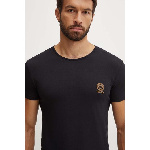 Versace t-shirt 2-pack męski kolor czarny z nadrukiem AU10193 1A10011 ze sklepu ANSWEAR.com w kategorii T-shirty męskie - zdjęcie 174017774