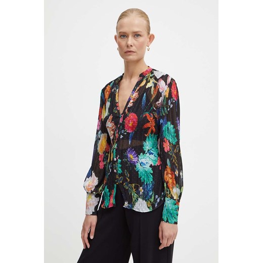 Guess bluzka LISETTE damska kolor czarny gładka W4YH85 WGCB0 ze sklepu ANSWEAR.com w kategorii Bluzki damskie - zdjęcie 174017831