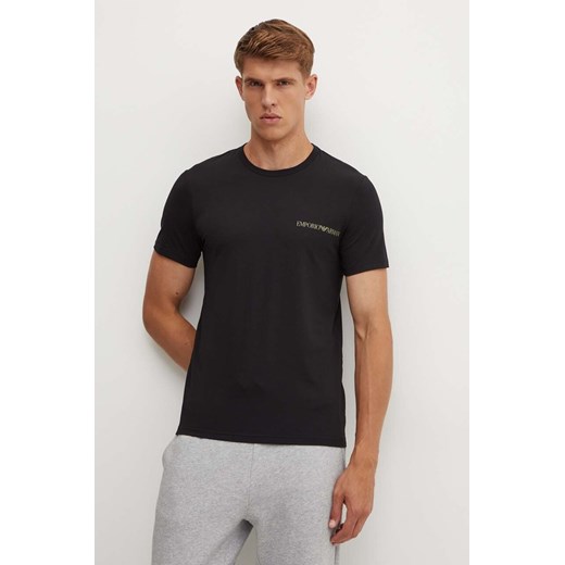 Emporio Armani Underwear t-shirt lounge 2-pack kolor czarny z nadrukiem 111267 4F717 ze sklepu ANSWEAR.com w kategorii T-shirty męskie - zdjęcie 174018161