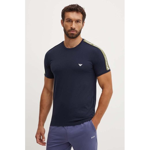 Emporio Armani Underwear t-shirt lounge kolor granatowy z nadrukiem 111890 4F717 ze sklepu ANSWEAR.com w kategorii T-shirty męskie - zdjęcie 174018184