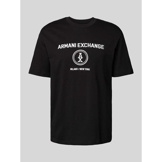 T-shirt z prążkowanym okrągłym dekoltem ze sklepu Peek&Cloppenburg  w kategorii T-shirty męskie - zdjęcie 174019041
