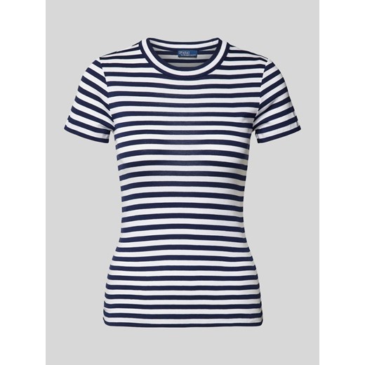 T-shirt z prążkowanym okrągłym dekoltem ze sklepu Peek&Cloppenburg  w kategorii Bluzki damskie - zdjęcie 174019274