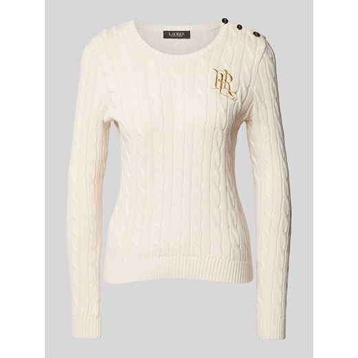 Sweter z dzianiny z wyhaftowanym logo model ‘MONTIVA’ ze sklepu Peek&Cloppenburg  w kategorii Swetry damskie - zdjęcie 174019590