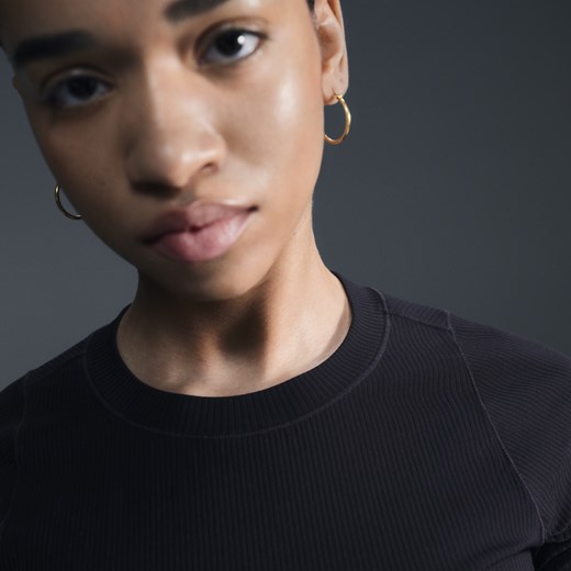 Damska koszulka z krótkim rękawem Dri-FIT Nike Zenvy Rib - Czerń Nike XL (EU 48-50) Nike poland