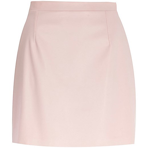 Light pink leather-look mini skirt river-island  Mini spódniczki