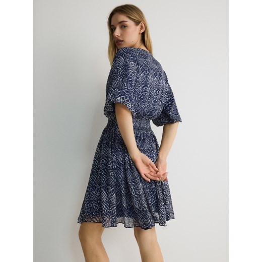 Reserved - Sukienka z bufkami - niebieski Reserved L Reserved