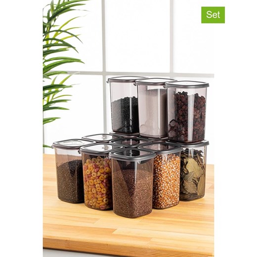 Violeta Home Pojemniki (12 szt.) w kolorze antracytowym - 1,2 l ze sklepu Limango Polska w kategorii Pojemniki kuchenne - zdjęcie 174024600