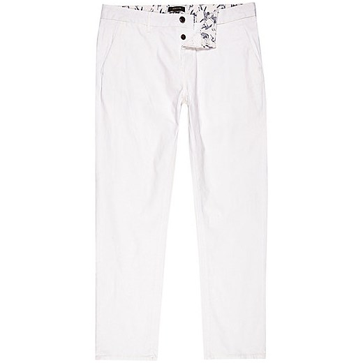 White contrast waistband chinos river-island  