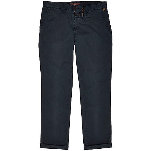 Navy relaxed chinos river-island  