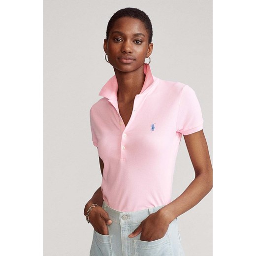 Polo Ralph Lauren polo 211870245013 damski kolor różowy z kołnierzykiem ze sklepu ANSWEAR.com w kategorii Bluzki damskie - zdjęcie 174026124